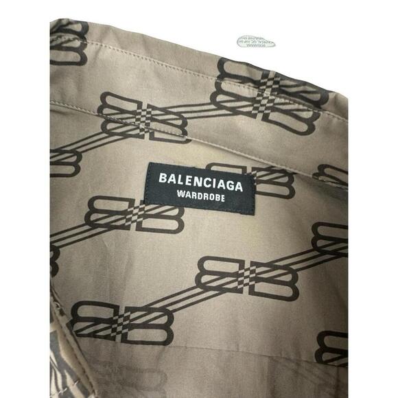 Balenciaga BB Monogram Printed Button-Up Shirt & Cargo Pant Set Brown Size 37 XS - Picture 14 of 15